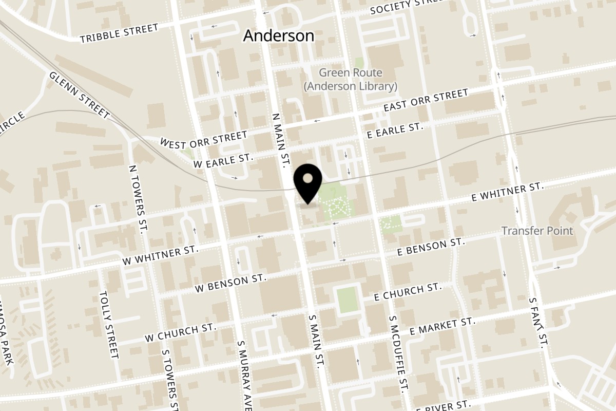 Map showing the location of Doolittle's on 112 N Main St in Anderson